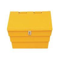 yellow 2 cubic feet 50 litres grit bin with hasp and staple