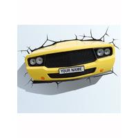 Yellow Muscle Car 3D LED Wall Light