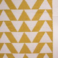 Yelllow Ochre Geometric Cotton Flatweave Rug - Colwyn 120 x 170