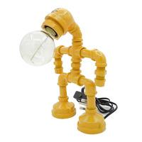 Yellow Robot Touch Lamp Light With Edison Bulb Retro Vintage