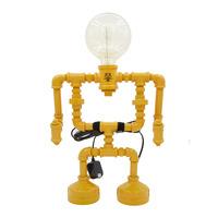 Yellow E1 Robot Touch Lamp Light & Edison Bulb Retro Vintage