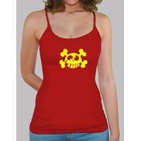 yellow skull strapless woman