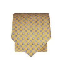 Yellow With Blue 100% Silk Tie