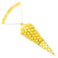 Yellow Polka Party Cone Bags