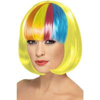 Yellow and Rainbow Partyrama Wig