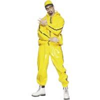 Yellow Men\'s Rapper Pvc Fancy Dress Costume.