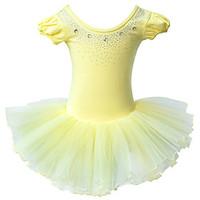 yellow ballet tutu dress girl princess dress puff cotton leotard balle ...