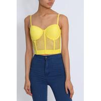 yellow fishnet bralet