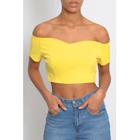 Yellow Bardot Crop Top