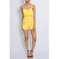 Yellow Crochet Bustier Playsuit