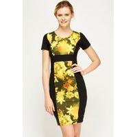 Yellow Floral Panel Dress