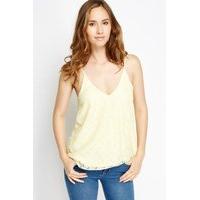 yellow lace overlay cami top