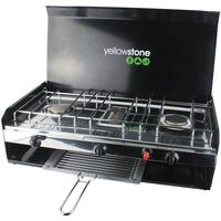 YELLOWSTONE DOUBLE BURNER WITH GRILL AND LID (BLACK)