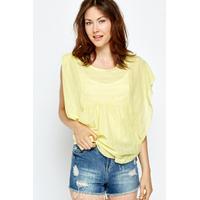 Yellow Knitted Batwing Top