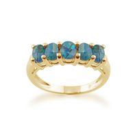 Yellow 9ct Gold 0.82ct Triplet Opal Five Stone Ring
