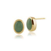 Yellow 9ct Gold Jade Earrings