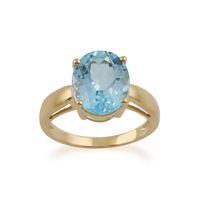 Yellow 9ct Gold 5.00ct Sky Blue Topaz Classic Single Stone Ring