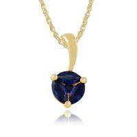 Yellow 9ct Gold 0.47ct Natural Light Blue Sapphire Pendant on Chain