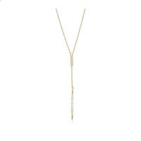 Yellow Gold Plated Silver Drop Twist Cubic Zirconia Pendant