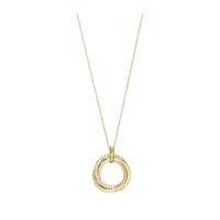 Yellow Gold Plated Silver Cubic Zirconia Twisted Circles Pendant