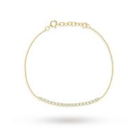 Yellow Gold Plated Silver Cubic Zirconia Bracelet