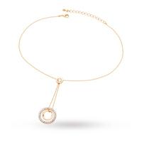 yellow gold plated crystal set necklace
