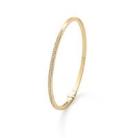 yellow gold round half pave bangle