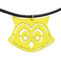 Yellow Owl Face Necklace