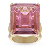 yellow gold plated pink princess cut ring ring size large