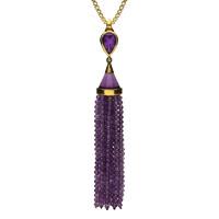 Yellow Gold Amethyst Cascade Necklace