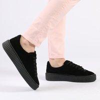 Yinka Creepers Faux Suede and Sole, Black