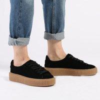 Yinka Creepers Faux Suede and Gum Sole, Black