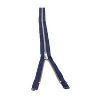 YKK Medium Weight Silver Elements Zip 66 cm Navy Blue