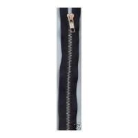 YKK Silver Metal Open End Zip 50cm Black