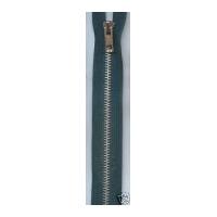 ykk silver metal open end zip 50cm green