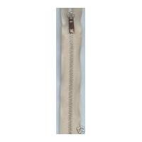 YKK Silver Metal Open End Zip 60cm Beige