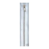 YKK Silver Metal Open End Zip 60cm White