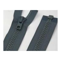 YKK Vislon Open End Chunky Extra Strong Zips 45cm Grey