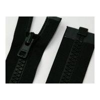 YKK Vislon Open End Chunky Extra Strong Zips 45cm Black