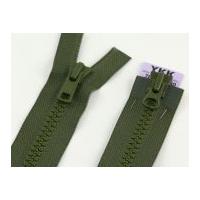 ykk vislon two way chunky open end zips 65cm khaki green