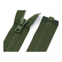 YKK Vislon Open End Chunky Extra Strong Zips 75cm Khaki Green