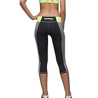 Yoga Pants Crop 3/4 Tights Leggings Tights Bottoms Breathable Quick Dry Compression Comfortable Natural High Elasticity Sports WearYellow