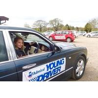 young driver driving lesson in a bentley arnage