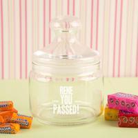 You Passed! Custom Glass Sweet Jar