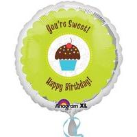 youre sweet happy birthday cake foil balloon
