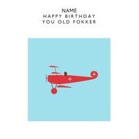 you old fokker personalised birthday card