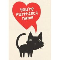 youre purrrfect personalised valentines card