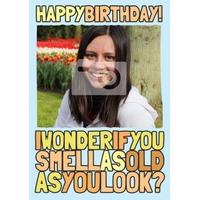 you smell old photo birthday card
