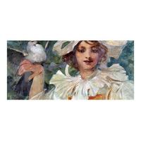 Young Woman with Pierrot Collar By Alphonse Mucha