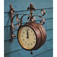York Station Double Sided Clock & Thermometer by Smart Garden